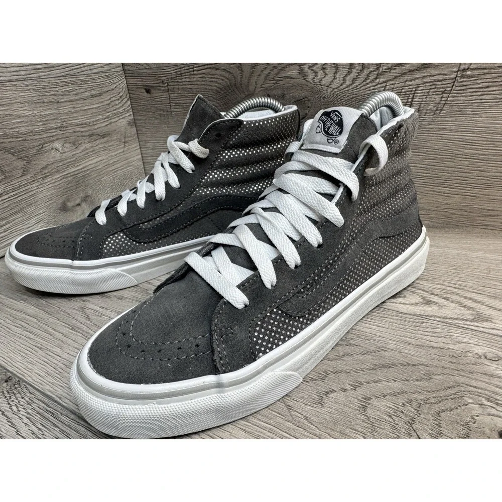Vans Sk8 Grey (Metallic Dots) high-top Skate sneakers Mens 6 ~ Womens 7.5 Shoes